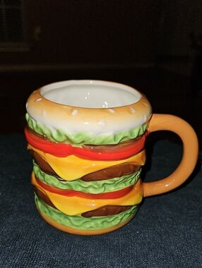 Market Square Novelty Cheesburger Stack Ceramic Mug - Orange